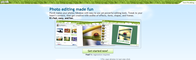 Capture d'écran de l'interface de l'extension Firefox pour Picnik