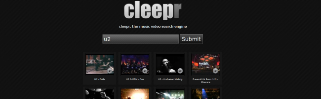 Recherche de clips musicaux sur Cleepr