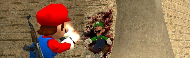 Mario saute sur un champignon rouge