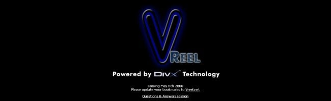 Capture d'écran de l'interface utilisateur de Vreel, le remplaçant de Stage6 (DivX)