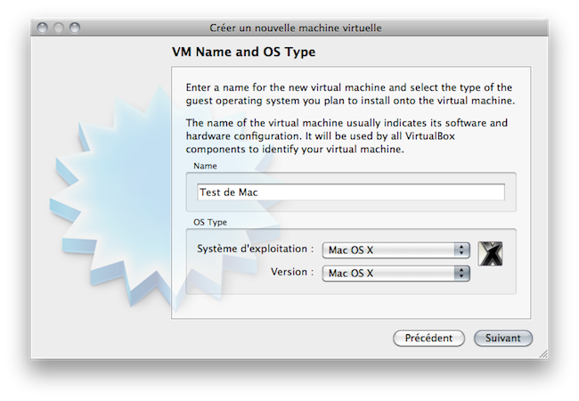Capture d'écran de l'interface de Virtualbox