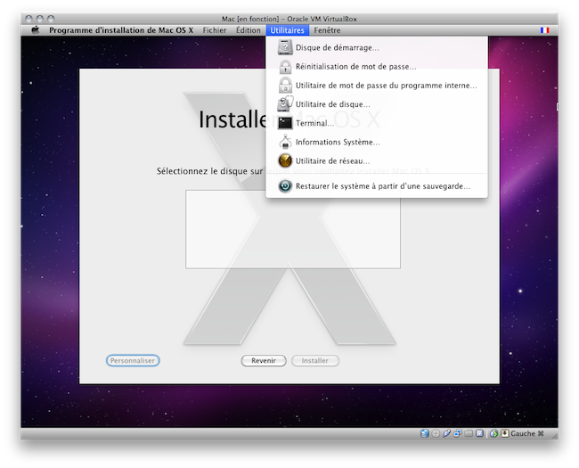 Capture d'écran de la page de téléchargement de MacOSX