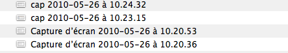 Paramètres de capture d'écran dans les préférences système de Mac OSX