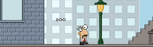 Capture d'écran d'un niveau du jeu vidéo Moby (Wait For Me) avec un personnage qui court et saute