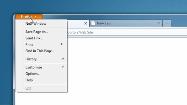 Schéma de la nouvelle interface utilisateur de Firefox 4.0 beta 1