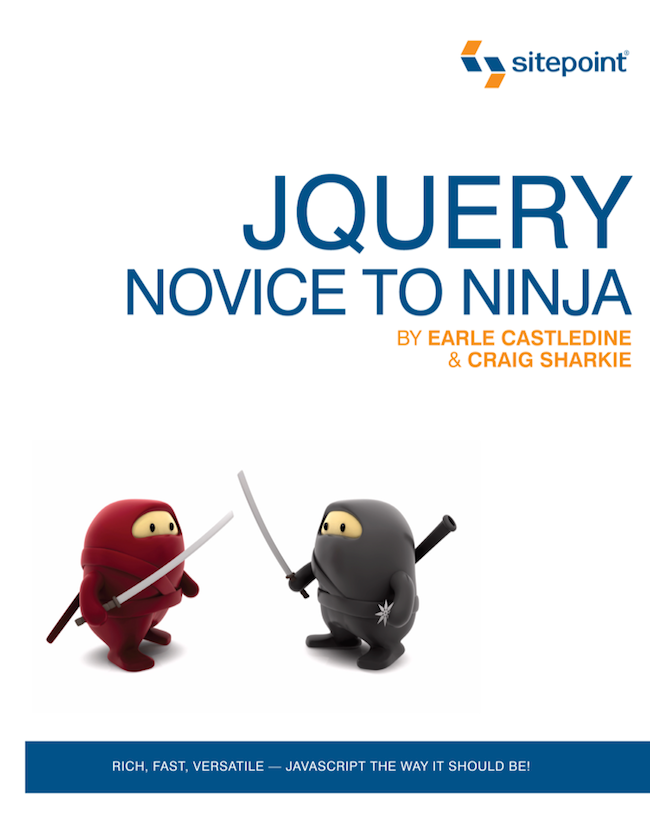 Couverture de l'ebook JQuery Novice to Ninja