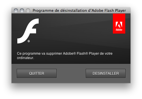Capture d'écran de l'icône Adobe Flash Player dans le menu des plugins du navigateur
