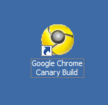 Capture d'écran de l'interface utilisateur de Google Chrome Canary Build