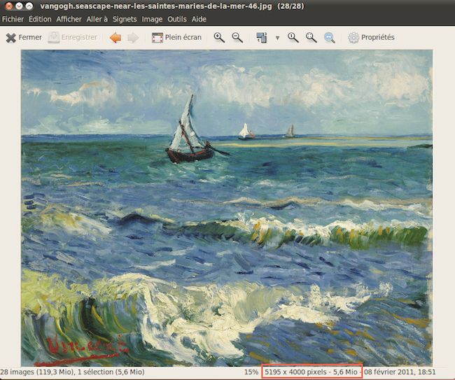 Peinture de La Nuit étoilée de Vincent van Gogh accessible sur Google Art Project