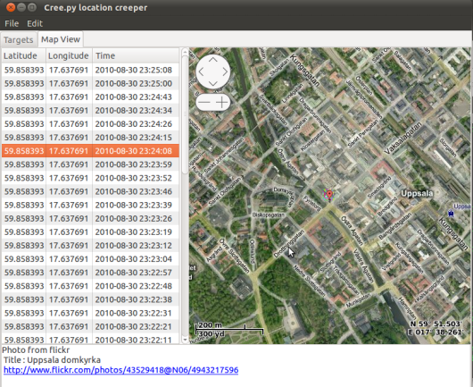 Capture d'écran d'une application de géolocalisation sur un smartphone
