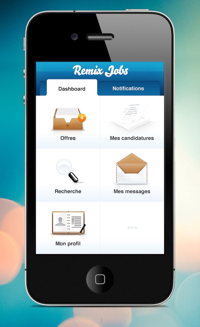 Capture d'écran de la page d'accueil de Remixjobs