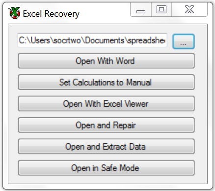 Excel recovery