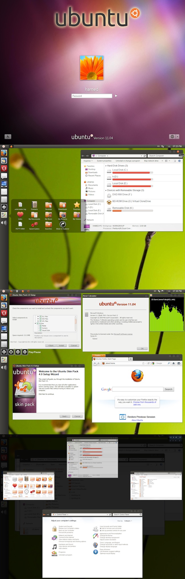 Capture d'écran de l'interface Ubuntu 11.04