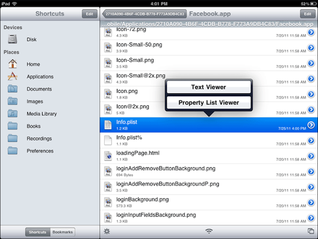 Image de la page d'accueil Facebook pour iPad avec des publications récentes