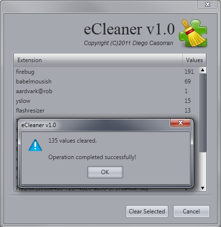 logo eCleaner - Nettoyez les préférences oubliées par vos extensions Firefox désinstallées