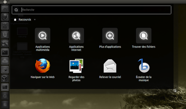 Capture d'écran de l'interface classique d'Ubuntu 11.10