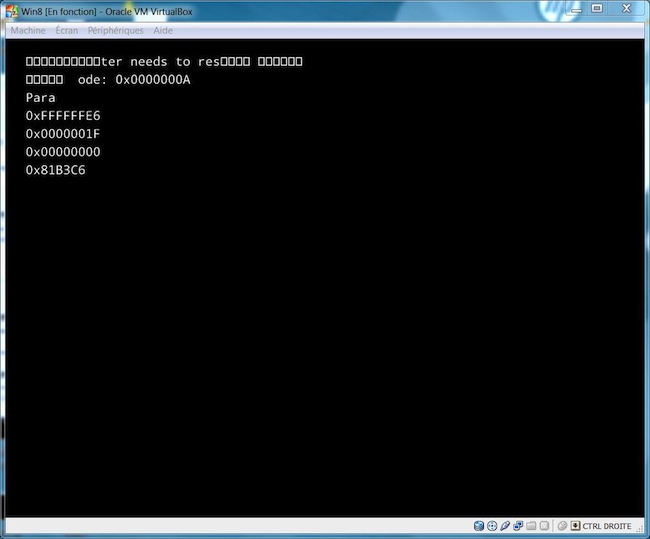 Capture d'écran de l'assistant d'installation de Windows 8