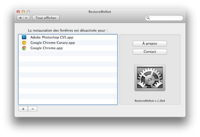 Capture d'écran de la fenêtre de préférences système de MacOSX