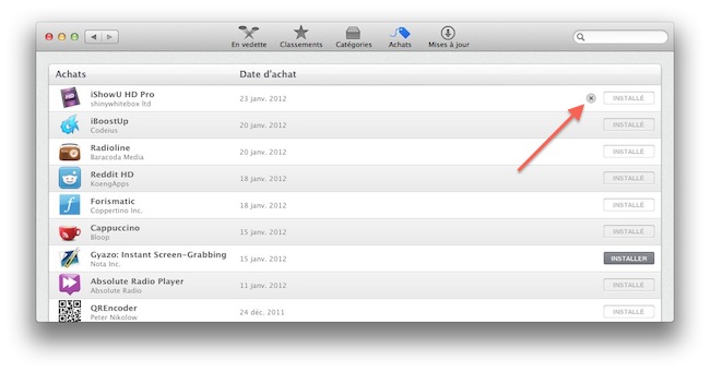 Capture d'écran de la page d'accueil du Mac App Store