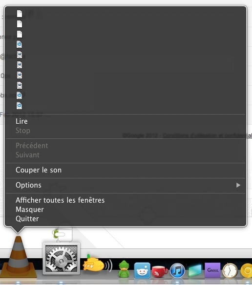 Capture d'écran de la fenêtre de préférences de VLC sur MacOSX pour supprimer l'historique de lecture