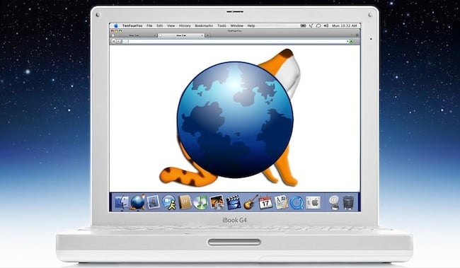 logo de Firefox sur un ordinateur Apple PowerPC