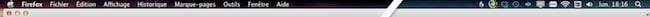 Capture d'écran de la barre d'outils personnalisée dans Mac OS X