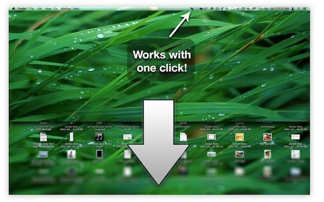Bureau minimaliste sous OSX avec une plante verte en arrière-plan