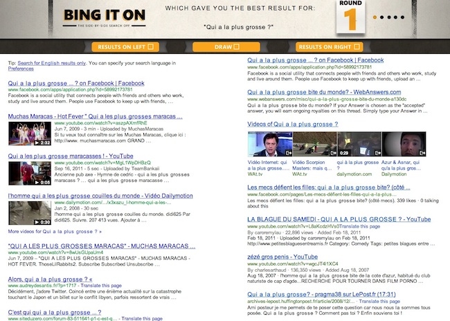 Comparaison de la qualité de recherche entre Bing et Google