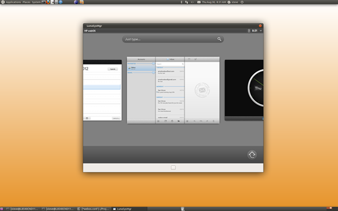 Capture d'écran de la page d'accueil d'Open WebOS 1.0