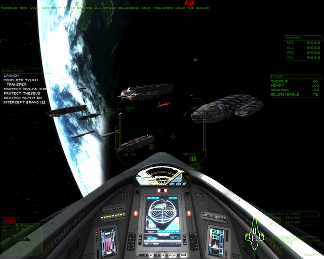 Capture d'écran du vaisseau Galactica dans le jeu Diaspora