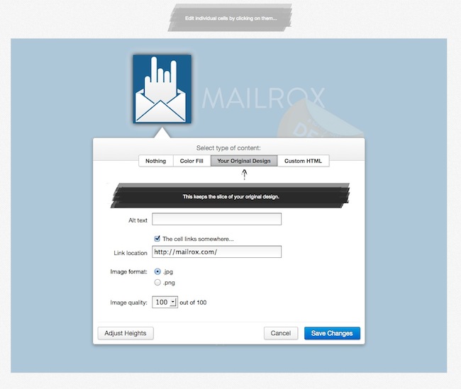 Capture d'écran de l'interface de Mailrox
