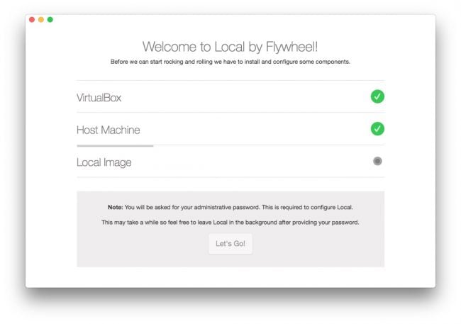 Capture d'écran de l'interface de Local par Flywheel pour le déploiement local de WordPress