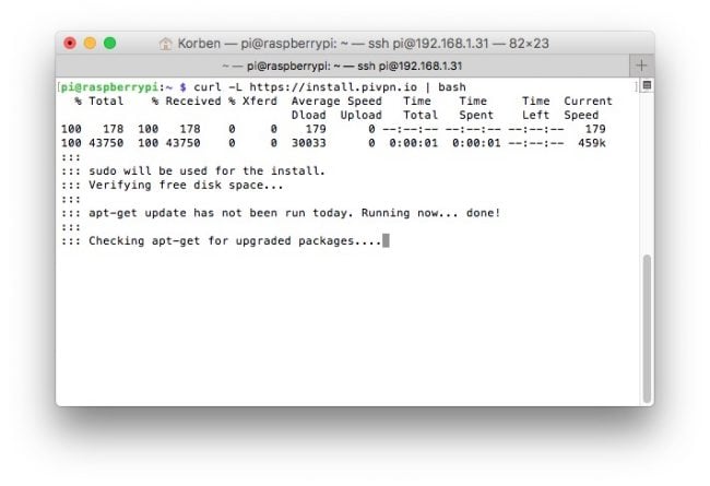 Schéma d'installation de PiVPN sur un Raspberry Pi