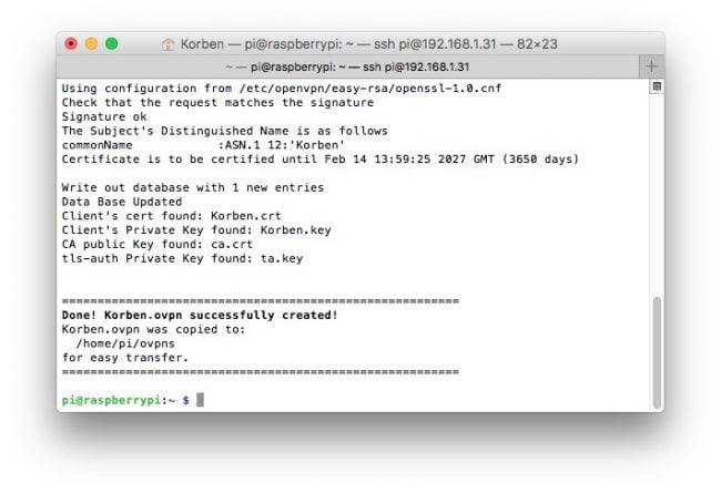 Schéma d'installation de PiVPN sur un Raspberry Pi