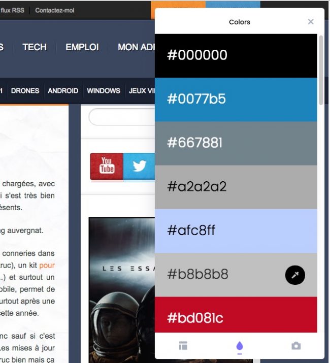 Capture d'écran de CSS Peeper - L'analyse de CSS, pépère