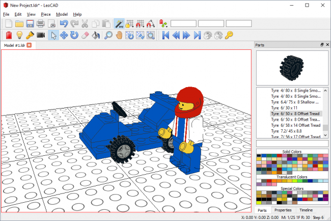 Modèle LEGO personnalisé créé avec LeoCAD en 3D