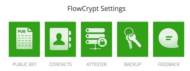 Capture d'écran de la page d'accueil de FlowCrypt