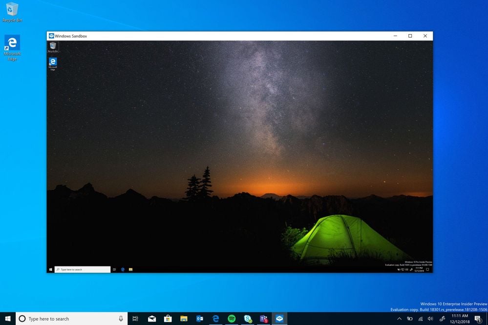 Capture d'écran de la fenêtre Windows Sandbox