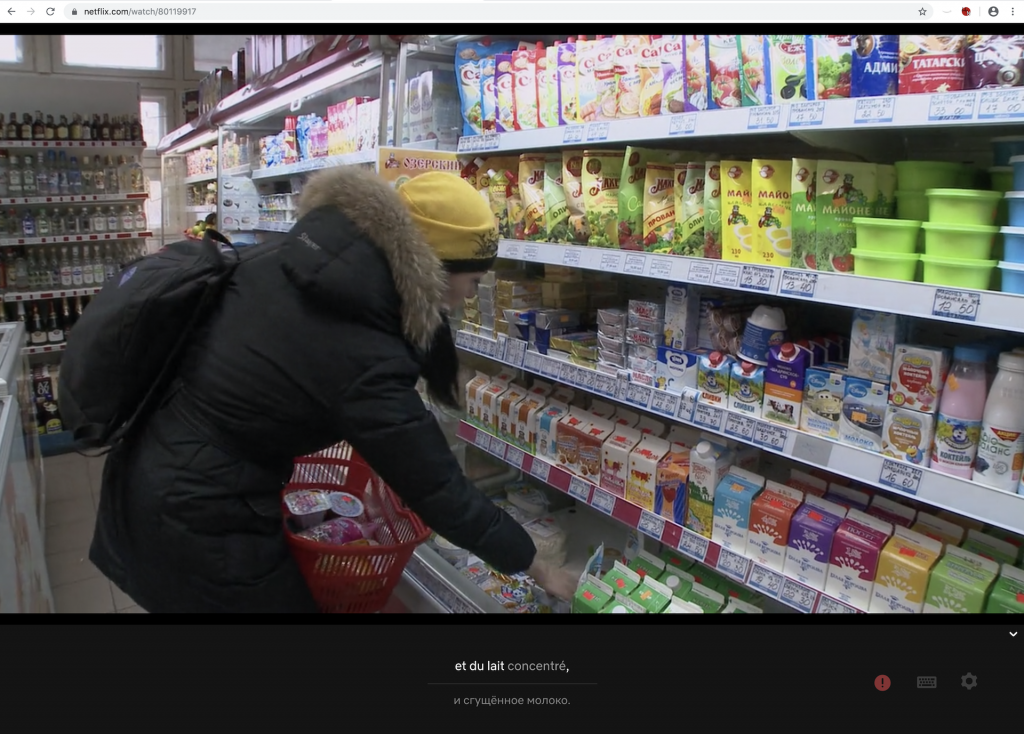 Capture d'écran de l'interface Netflix affichant une sélection de vidéos de cours de langue