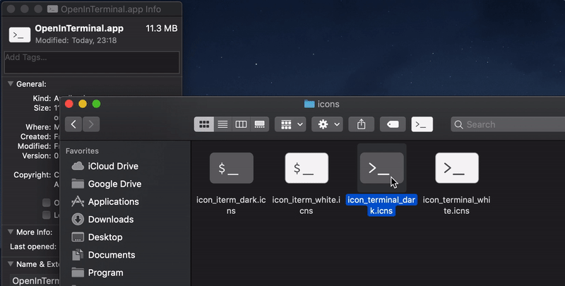 Icône Terminal sur Mac