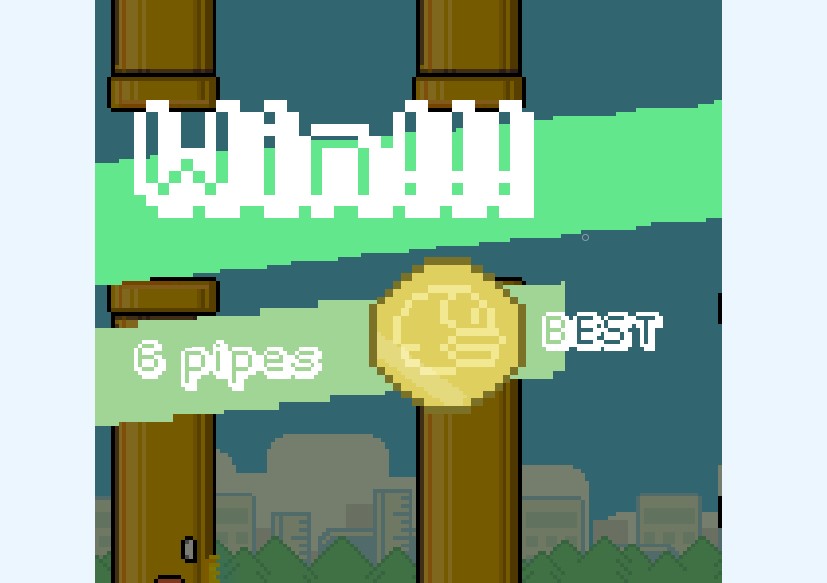 Capture d'écran du jeu Flappy Bird en Mode Battle Royale avec plusieurs oiseaux en train de voler entre les obstacles