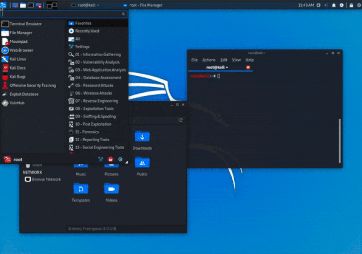 Image de la nouvelle interface de Kali Linux inspirée de Windows pour une expérience utilisateur familière