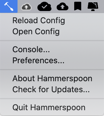 Capture d'écran de l'interface de Hammerspoon montrant un script Lua en cours d'édition