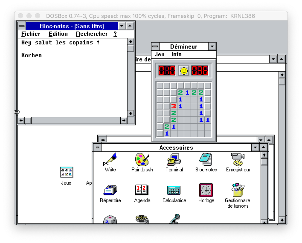Diagramme des étapes d'installation de Windows 3.11