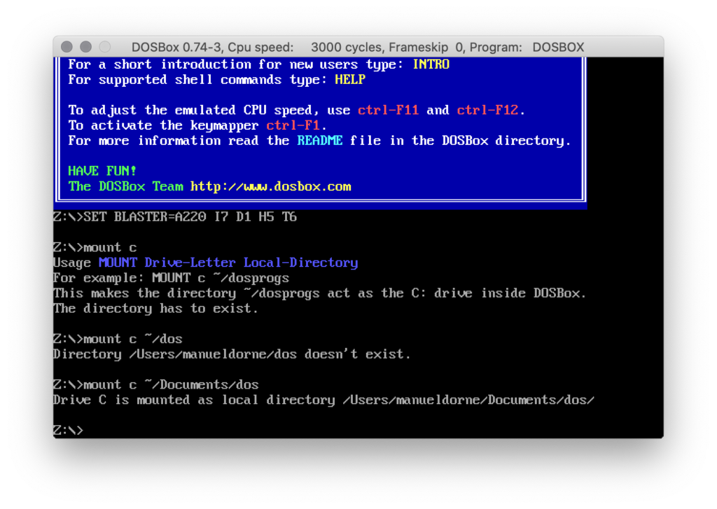 Copie d'écran de l'installation de Windows 3.11 sous macOS