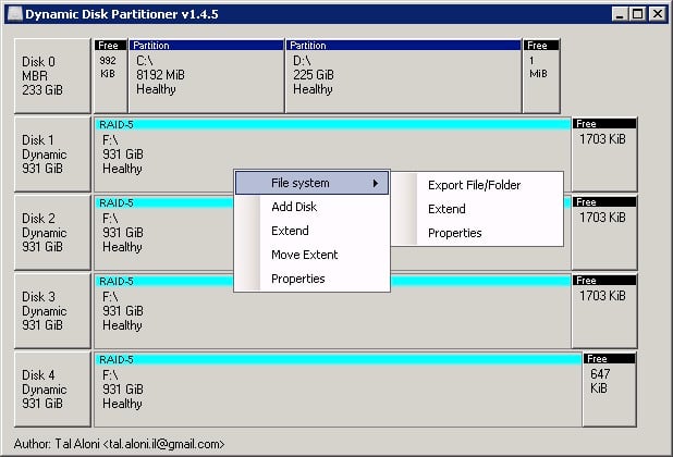 Schéma de la configuration RAID-5 dans Windows