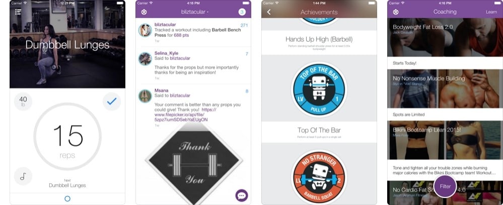 Fitocracy, appli fitness pour iOS
