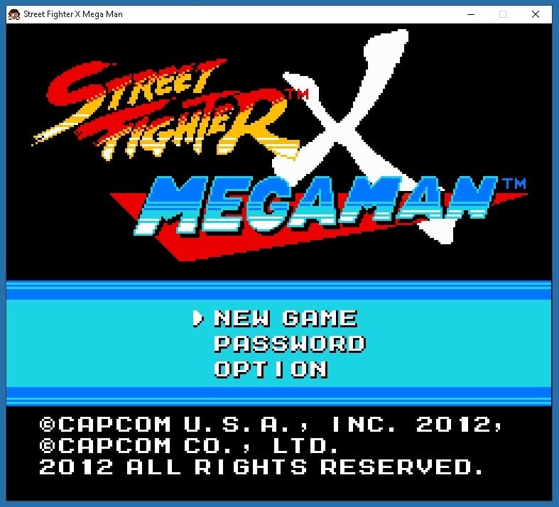 Capture d'écran du jeu vidéo Street Fighter X Mega Man montrant Ryu se battant contre Mega Man