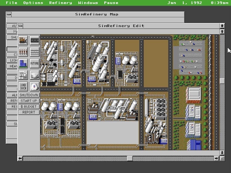 capture écran de la simulation Sim Refinery