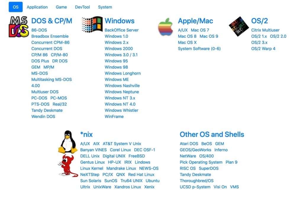 Capture d'écran du logiciel WinWorld